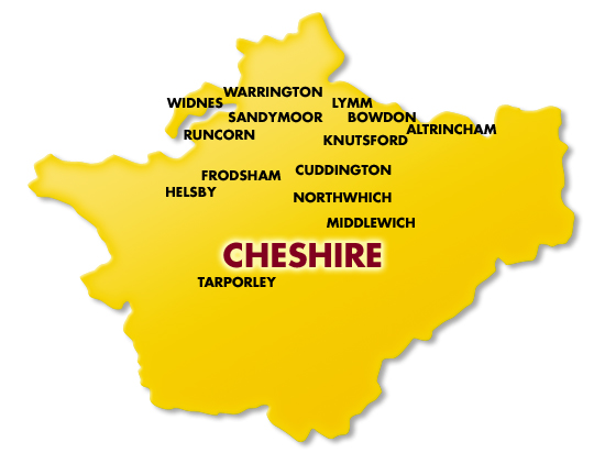 cheshire map electricians electrical warrington